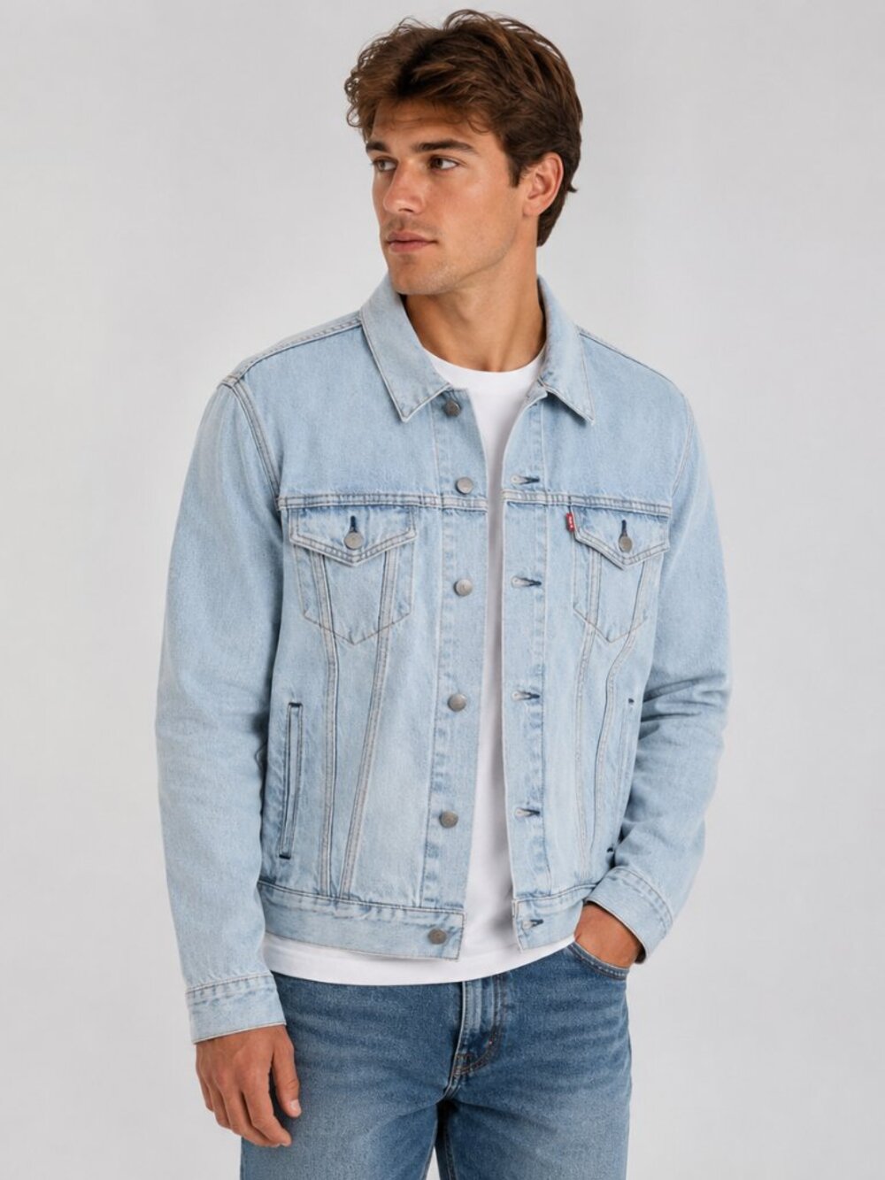 Levi's Men's Light Blue Denim Jacket - Casual Trucker Jacket